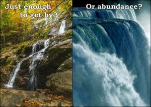 Are you experiencing just enough to get by or abundance? Contrast the flow of water in these two waterfalls as an example. Start enjoying essential oil abundance today.