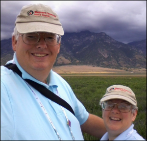 Mike and Vicki Simons at Young Living's Mona, Utah, farm. This was where Young Living 'became real' for us and not theoretical any more.