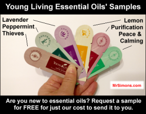 Young Living Essential Oils' Samples. Offer of free sample for our cost to send it to you.