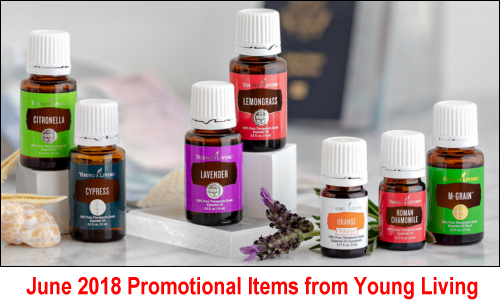 During the June 2018 Promotion from Young Living, get the following for free with your qualifying order: Roman Chamomile, M-Grain, Lemongrass, Lavender, Citronella, Cypress and Orange Vitality™ essential oils.