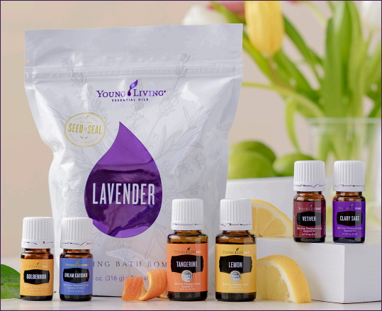 During the April 2019 promotion from Young Living Essential Oils, get the following items for free with your qualifying order: Goldenrod, Dream Catcher, Tangerine, Lemon, Vetiver, and Clary Sage essential oils, 4-pack Lavender Calming Bath Bombs, and 10 Essential Rewards points.