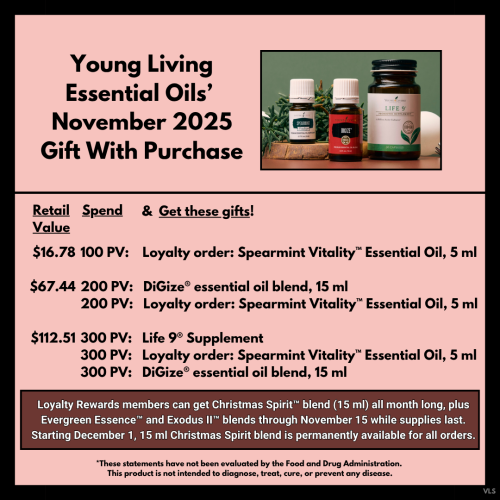 November 2025 Gift With Purchase from Young Living Essential Oils